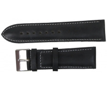 Ремінець для годинника Mykhail Ikhtyar зі шкіри 24 мм Чорний (S659-24S black)