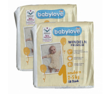 Дитячі підгузки Babylove Premium 1 (2-5 кг) 56 шт