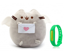 Набір М'яка іграшка Pusheen cat з листом Gray і дитячий силіконовий браслет від комарів (vol-1089)
