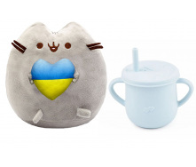 Комплект S&T М'яка іграшка Pusheen cat та Поильник-непроливайка Y5 (vol-10559)