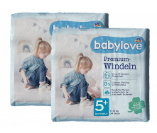 Дитячі одноразові підгузники Babylove Premium 5+ Junior plus 11-18 кг 68 шт
