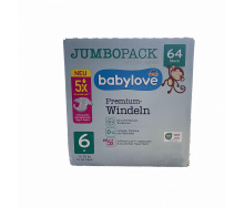 Підгузники Babylove Premium Jumbo Pack 6 xl (15-20 кг) 64 шт