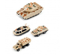 Набір військових машинок 1:64 Bambi 3313-44 метал-пластик, 4 шт Сірий