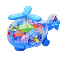 Детский музыкальный вертолет A-Toys QF05-1 прозрачный корпус Голубой