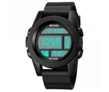 Тактичний водостійкий кварцовий годинник Skmei World Black