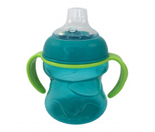 Поїльник з силіконовим носиком Mega Zayka MGZ-0304 (Turquoise) 200 мл