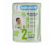 Дитячі підгузки Babylove Premium 2 mini (3-6 кг) 42 шт