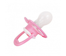 Дитяча силіконова пустушка Mega Zayka MGZ-0514(Pink) кругла