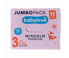 Підгузники Babylove 3 4-9 кг 92 шт Jumbo Pack