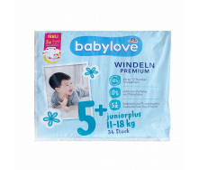 Підгузки Babylove Premium 5+ Junior plus 11-18 кг 34 шт