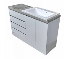 Пластикова тумба із умувальником The MIX Big 2 130x85x45 см White
