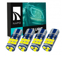 Комплект світлодіодних ламп Napo T10-3030-15smd W5W T10 4 шт Білий (2508431490)