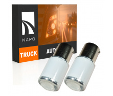 Комплект світлодіодних ламп Napo Truck 1156-3030-6smd-Lens 24V P21W 1156 BA15S 2 шт Білий (2523883856)