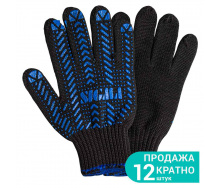 Рукавички трикотажні з ПВХ точкою р10 Актив (чорні) SIGMA (9442471)