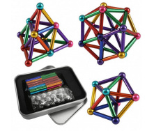 Магнітний конструктор для дітей Neocube Buckyballs amp; Buckybars головоломка-антистрес у боксі 63 деталі Кольоровий