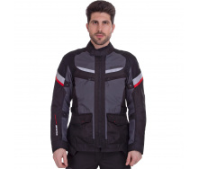 Мотокуртка текстильна із захистом та знімним утеплювачем SCOYCO JK122 PL, PVC, XXXL-52-54, чорний-сірий (PT1612)