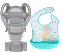 Хипсит эрго-рюкзак кенгуру переноска слюнявчик-трансформер Baby Carrier 20 кг 6 в 1 Серый (vol-9902)