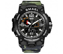 Водостійкий тактичний кварцовий годинник Smael Tank black