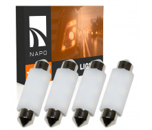 Комплект світлодіодних ламп для вантажівок Napo Truck SJ-3030-6SMD 24V 41mm C5W C10W 4 шт Білий (2530973257)