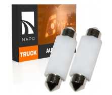Комплект світлодіодних ламп для вантажівок Napo Truck SJ-3030-6SMD 24V 41mm C5W C10W 2 шт Білий (2530972640)