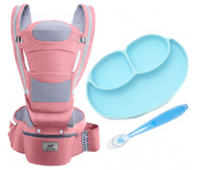 Хипсит эрго-рюкзак кенгуру переноска Baby Carrier 6 в 1 Розовый (vol-1932)