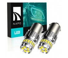 Комплект світлодіодних ламп Napo LED 1156-4014-18+5smd 9-48V P21W 1156 BA15S 2 шт Білий (2473306636)