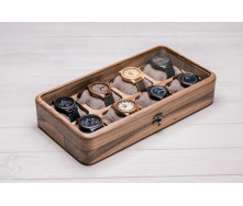 Органайзер на 8 комірок для зберігання наручних годинників ecoWalnut 7х35х18 см
