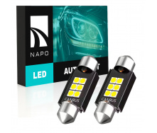 Комплект світлодіодних ламп Napo LED SJ-3030-6SMD 39mm C5W C10W 2 шт Білий (2476273120)
