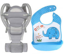 Хипсит эрго-рюкзак кенгуру переноска слюнявчик-трансформер Baby Carrier 20 кг 6 в 1 Серый (vol-9897)