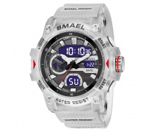 Тактичний наручний годинник Smael 8086 White (16680-hbr)