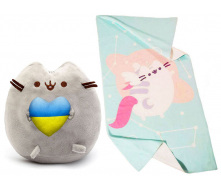 Комплект 2Life М'яка іграшка Pusheen cat 23х25 см та рушник 50х100 см v-12357