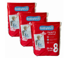 Підгузки-трусики Babylove Premium 8 (19+ кг) 48 шт