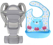 Хипсит эрго-рюкзак кенгуру переноска слюнявчик-трансформер Baby Carrier 20 кг 6 в 1 Серый (vol-9898)