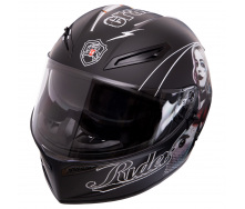 Мотошлем QKE HARLEY QUINN M-9545 L Черный-белый