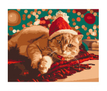 Картина по номерам Санта котик Brushme (BS51356)