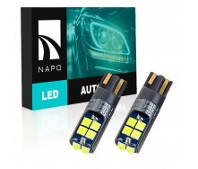 Комплект світлодіодних ламп Napo LED T10-3030-10smd W5W T10 2 шт Білий (2470580381)