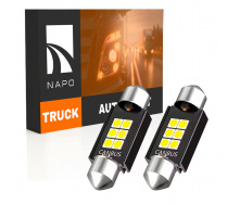 Комплект світлодіодних ламп для вантажівок Napo Truck SJ-3030-6SMD 24V 41mm C5W C10W 2 шт Білий (2476300842)