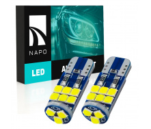 Комплект світлодіодних ламп Napo T10-3030-15smd W5W T10 2 шт Білий (2508425835)