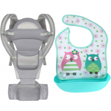 Хипсит эрго-рюкзак кенгуру переноска слюнявчик-трансформер Baby Carrier 20 кг 6 в 1 Серый (vol-9900)