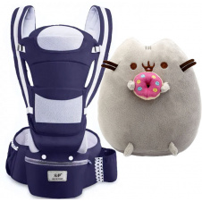 Набір Хіпсит Baby Carrier 6в1 та Пушин кет 21х25см Темно-синій (vol-9737)