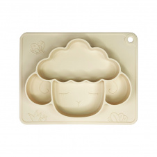 Силіконова тарілка-килимок "Баранчик" Mega Zayka MGZ-0125 (Beige) 18х23 см