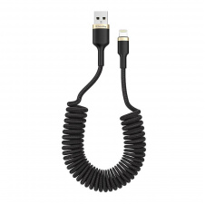 Кабель ColorWay USB/Lightning M/M spiral 2.4 А 1 м Black CW-CBUL051-BK