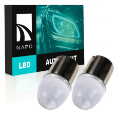 Комплект світлодіодних ламп Napo LED 1156-HP-Lens P21W 1156 BA15S 2 шт Білий (2523825100)