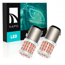 Комплект світлодіодних ламп Napo LED 1157-3014-57smd-ceram P21/5W 1157 BAU15S 2 шт Червоний (2473258008)