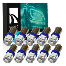 Комплект світлодіодних ламп Napo LED BA9S-5050-5smd T4W Ba9s 10 шт Синій (1032951588)