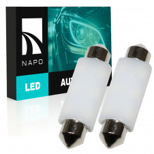 Комплект світлодіодних ламп Napo LED SJ-3030-6SMD-CANBUS Ceramic 41mm C5W C10W 2 шт Білий (2530518103)