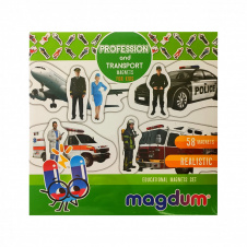 Дитячий набір магнітів Професії і транспорт Magdum ML4031-31 EN