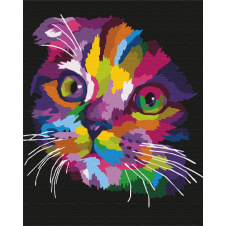 Картина за номерами BrushMe "Веселкове кошенятко" 40х50см BS35799