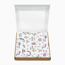 Пелюшка байка COSAS UNICORN & SWEETS Бязь 80х100 см Блакитний