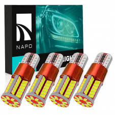 Комплект світлодіодних ламп Napo T10-3014-57smd-CAN W5W T10 4 шт Білий (2506587101)
